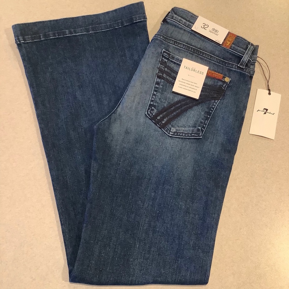 7 For All Mankind Tailorless Petite Dojo Lake Blue